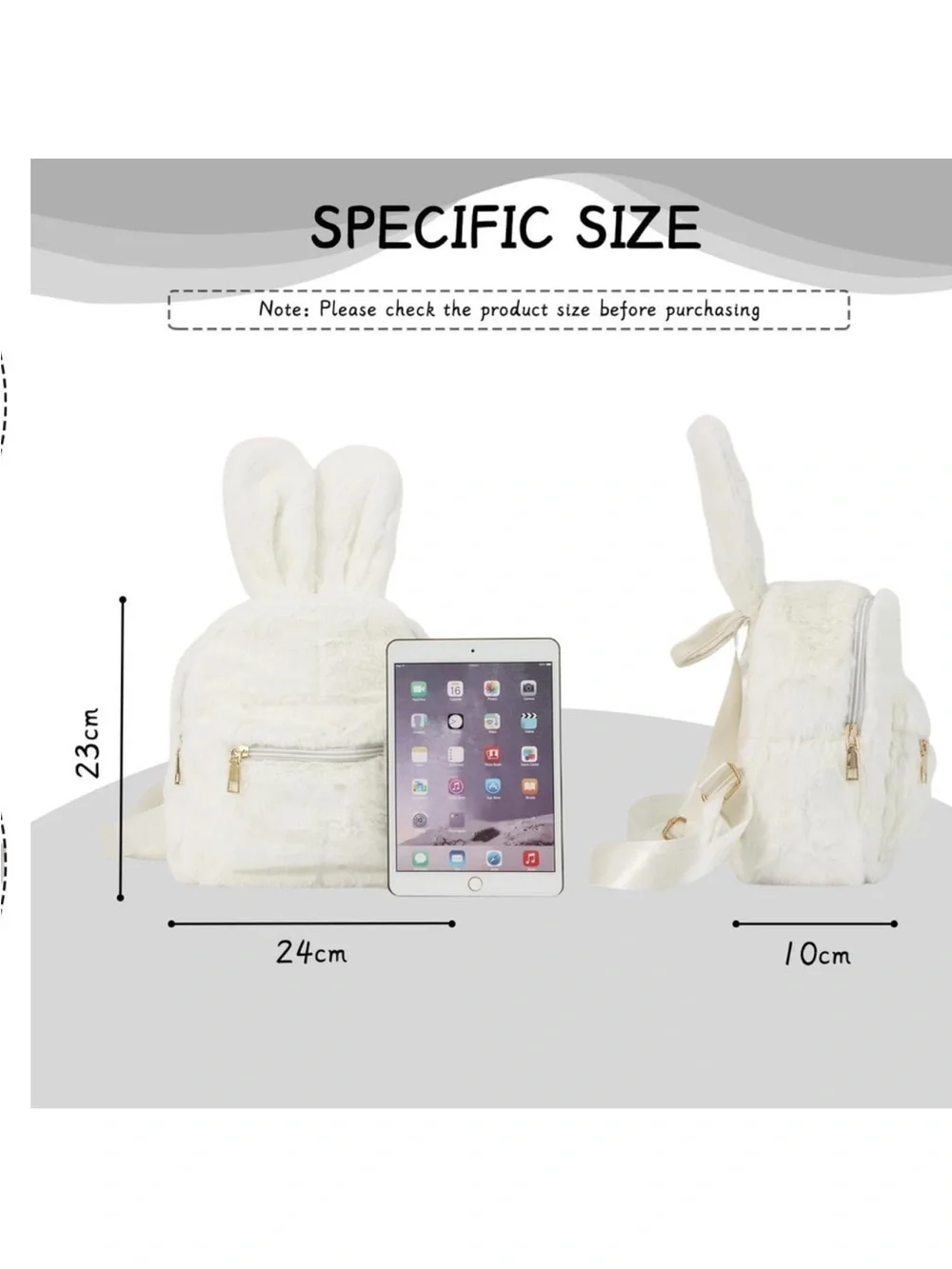 Cute Bunny Backpacks Rabbit Ears Backpack Fluffy Shoulder Bag new